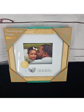 Kate & Milo Thumbprint Frame For 4x5 Photos "I Love Daddy" Design Includes Inkpa